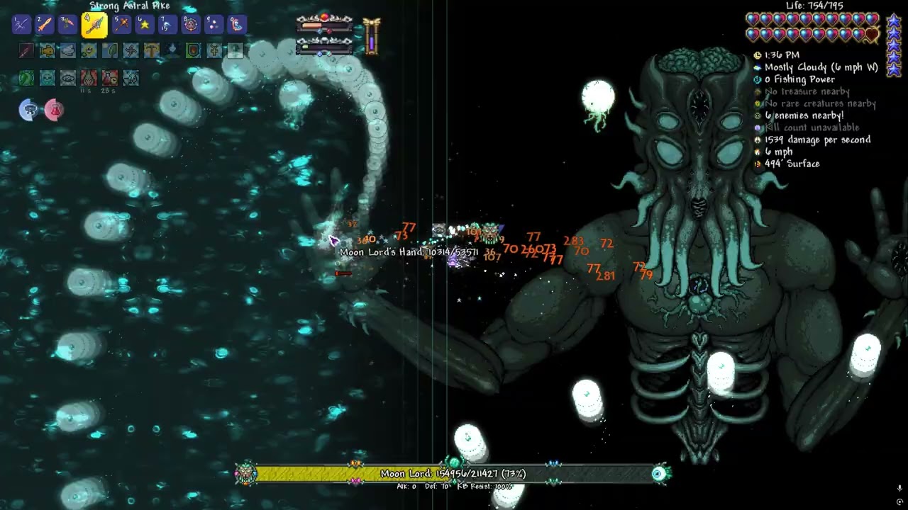 Terraria Calamity Infernum - The Moon Lord (true melee)