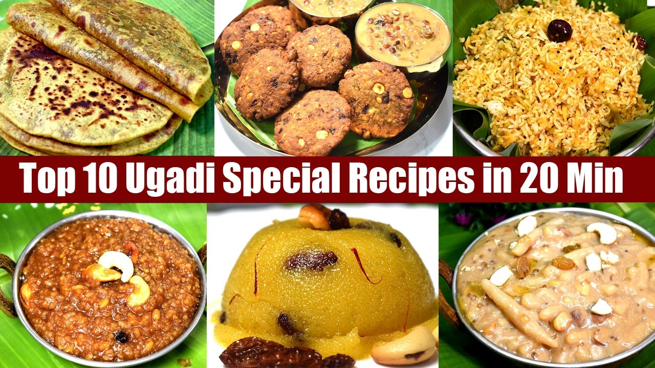 10 வகை 👌😋உகாதி ஸ்பெஷல் எளிமையான ரெசிப்பீஸ்-Top 10 Healthy Ugadi Special Recipes in 20 Min