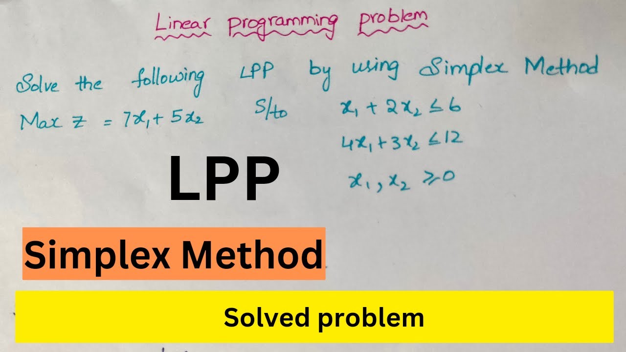 LPP || Метод симплекса || Модель максимизации || С простыми шагами решения