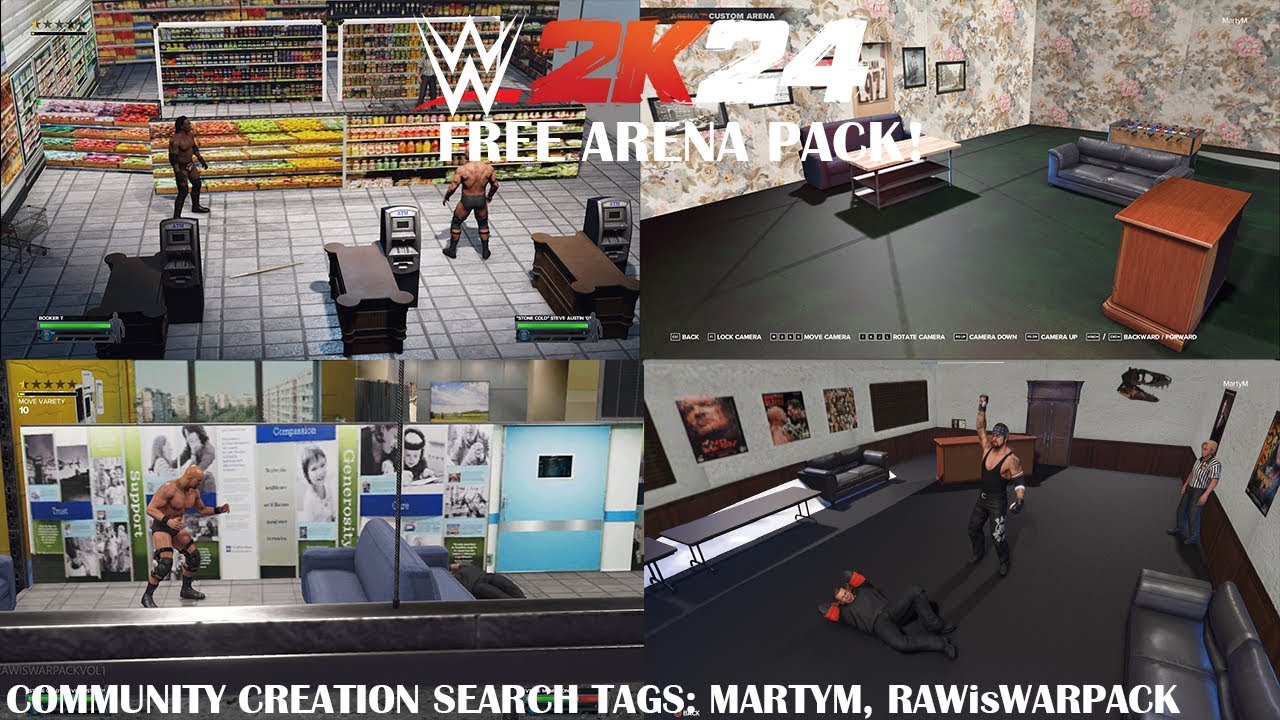 RECREATE THE ATTITUDE ERA IN #WWE2K24 - FREE DOWNLOADABLE community creations pack! #RAWisWARPACK