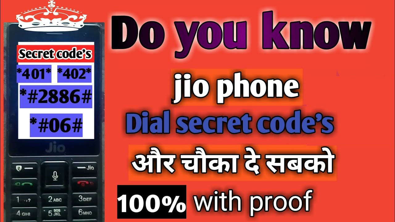 Jio phone secret code's||jio phone hidden secret code's