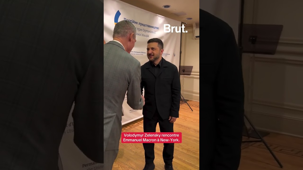 &laquo; Tu &eacute;tais encore dans les embouteillages &raquo; Volodymyr Zelensky accueille avec humour Emmanuel Macron
