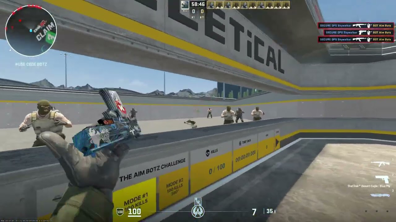 CS2 Aim Botz - HS training DEAGLE to AK47 and back alternation