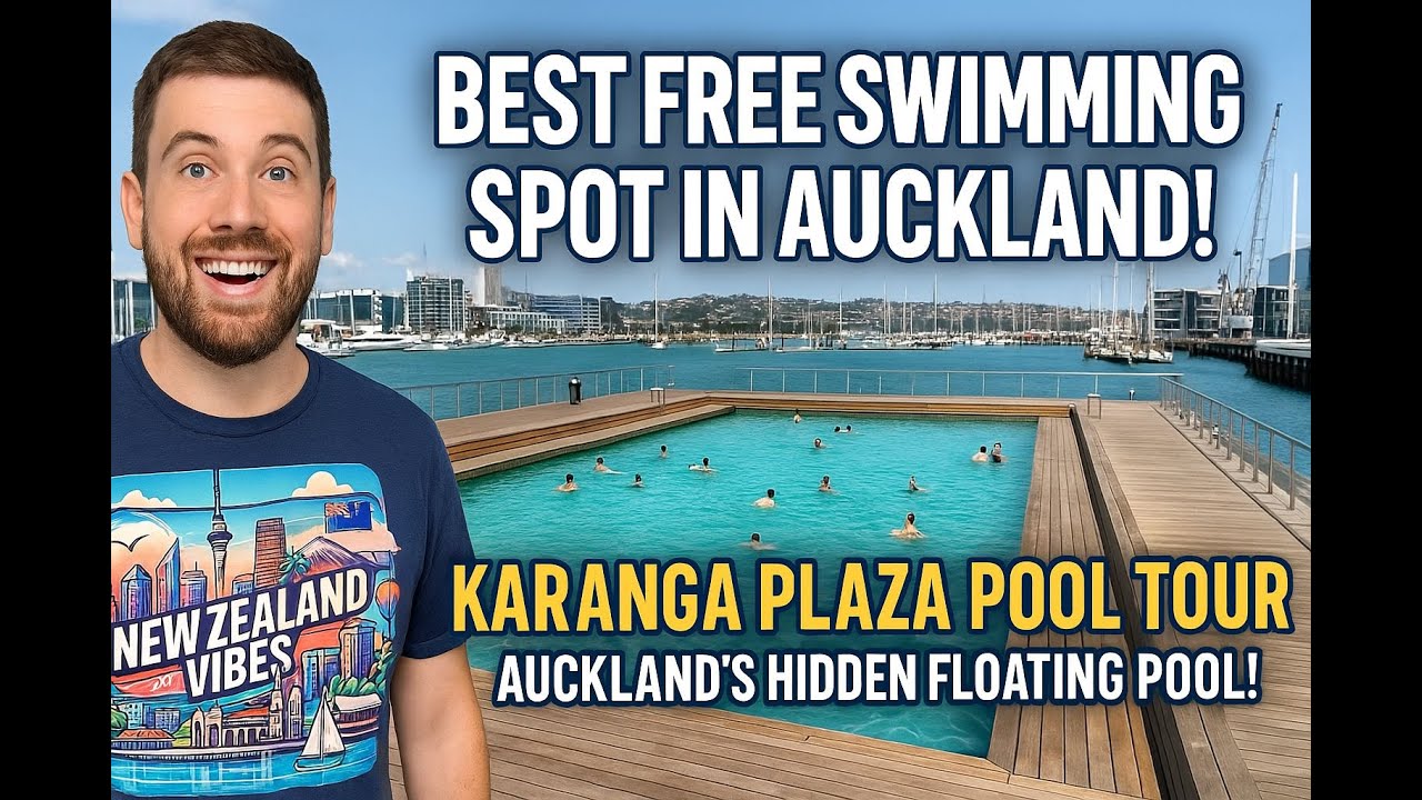 Best Free Swimming Spot in Auckland! | Karanga Plaza Pool Tour - Auckland&rsquo;s Hidden Floating Pool! 🏊🌊