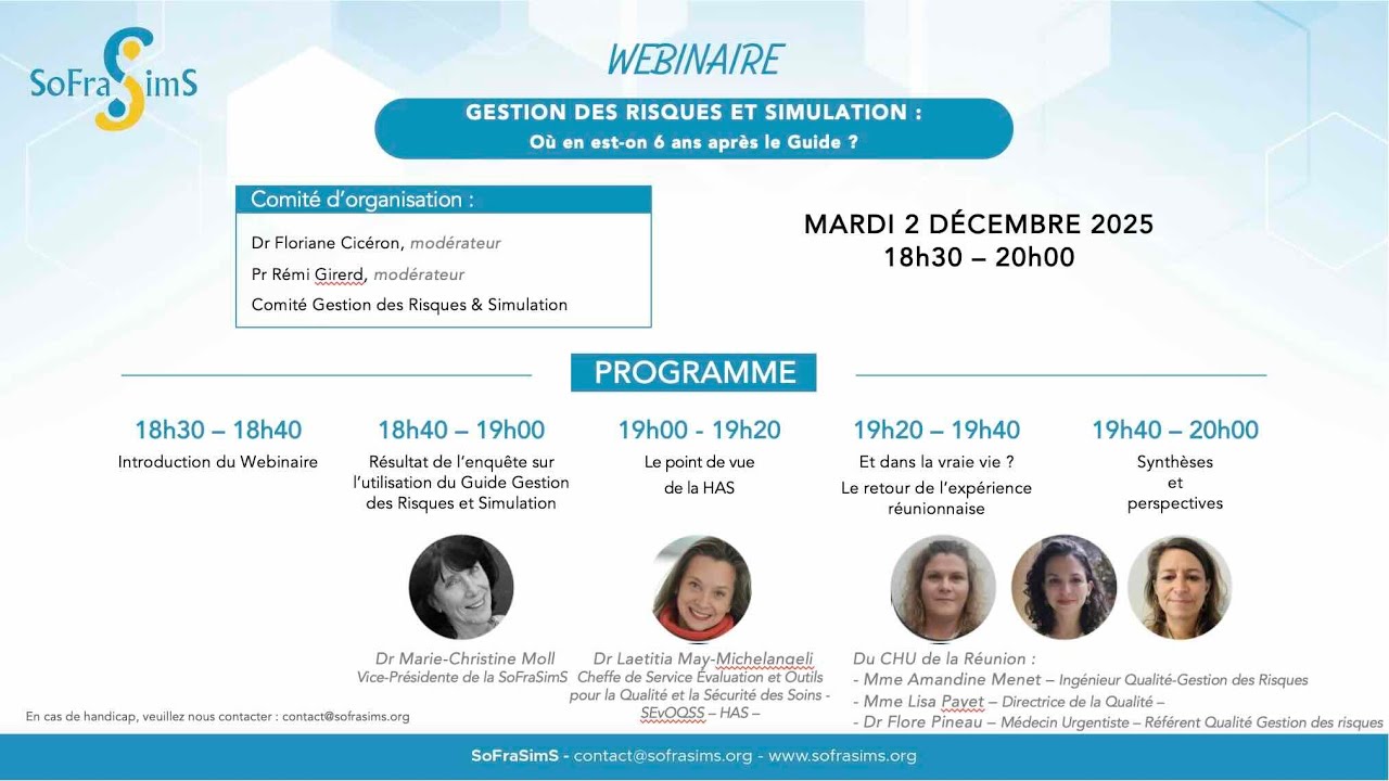 WEBINAIRE SoFraSimS n°11 Gestion des Risques et Simulation du 2 Décembre 2025