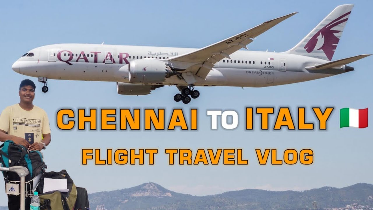 CHENNAI TO ITALY 🇮🇹 FLIGHT TRAVEL | Chennai to Rome flight vlog