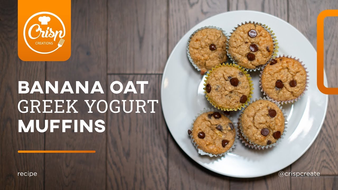 Banana Oat Greek Yogurt Muffins