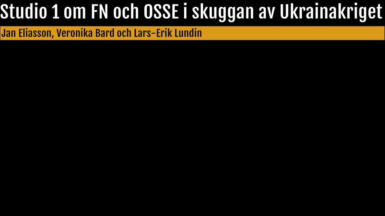 Studio 1 om FN och OSSE i skuggan av Ukrainakriget