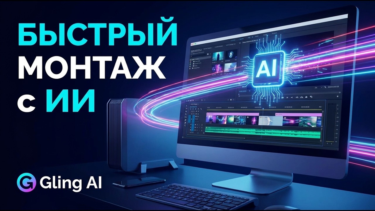 Как БЫСТРО монтировать видео с помощью ИИ | Gling AI