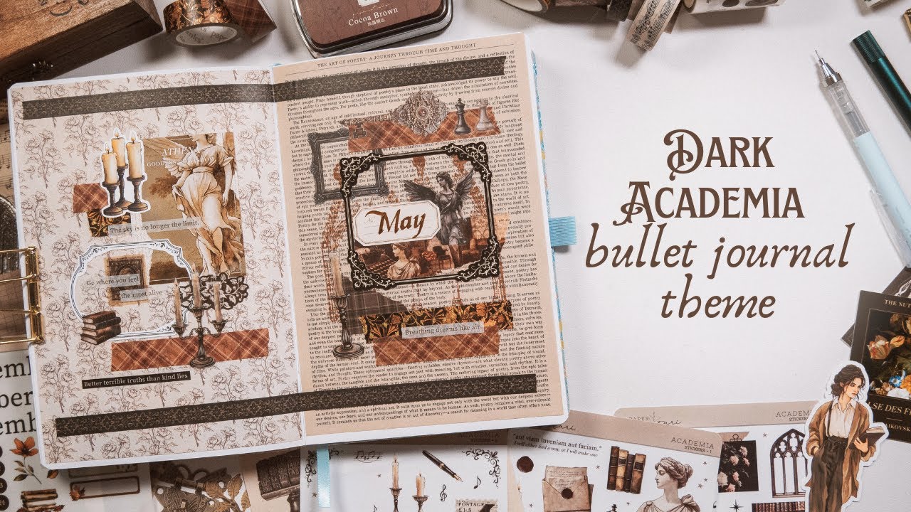 May Dark Academia Bullet Journal Theme Setup ✨ Plan With Me