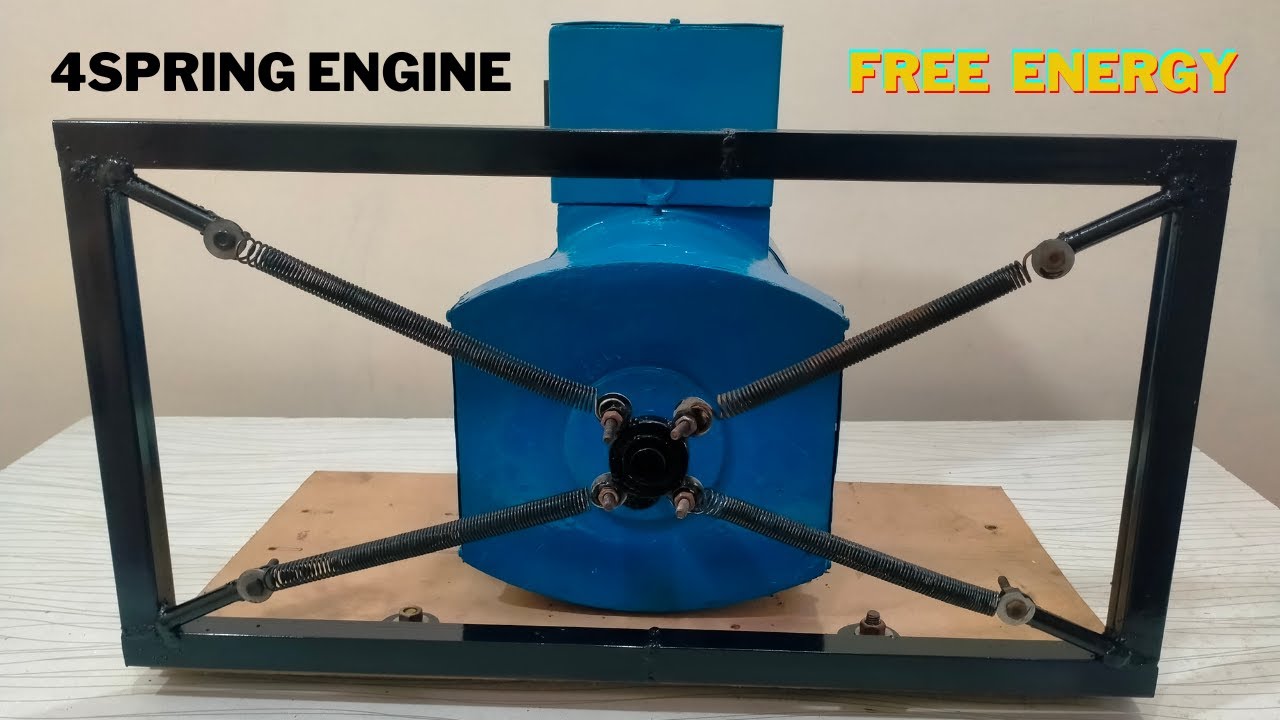 How To Make 4 Spring Engine 220 Volt Free Energy Generator Diy Experiment