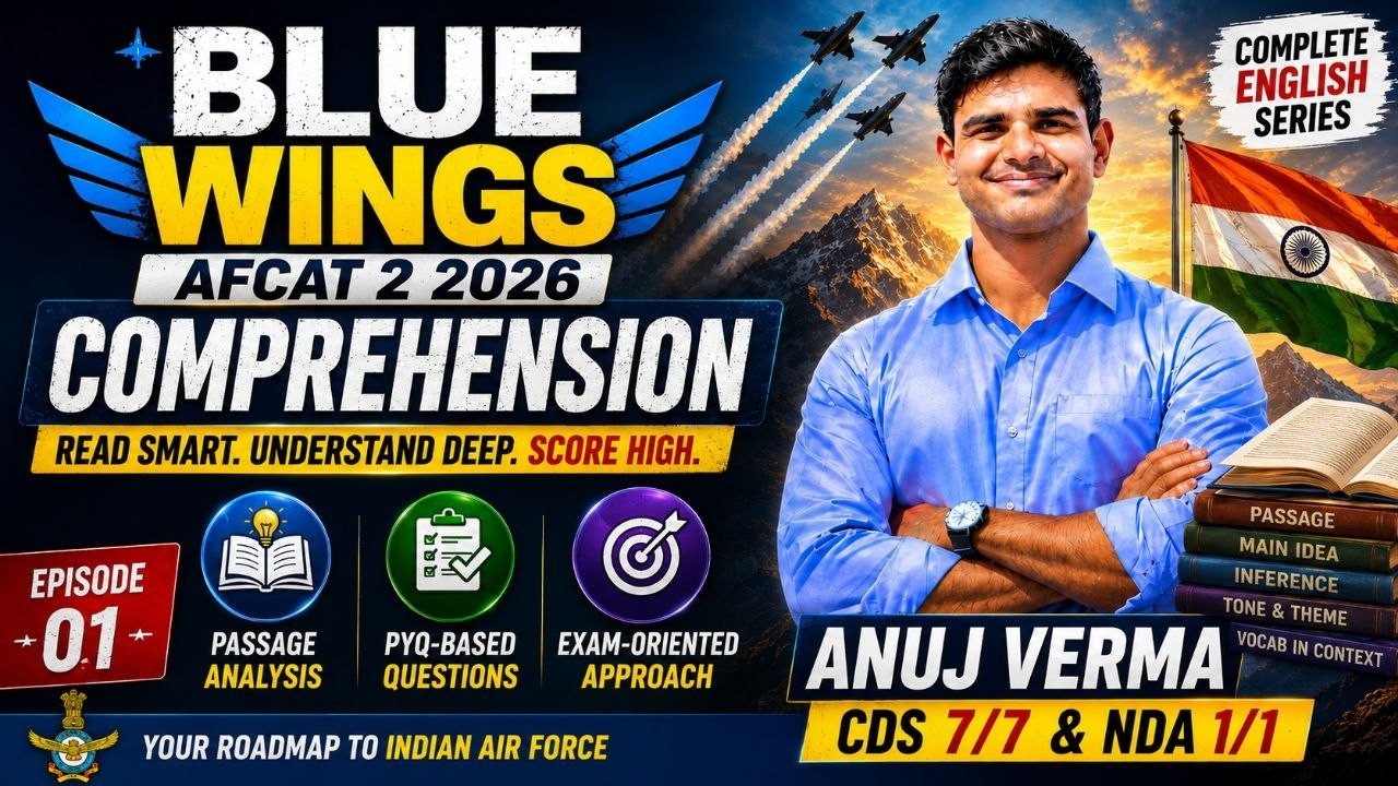 BLUE WINGS Episode 1 | Reading Comprehension | AFCAT 2 2026 English | Official Syllabus
