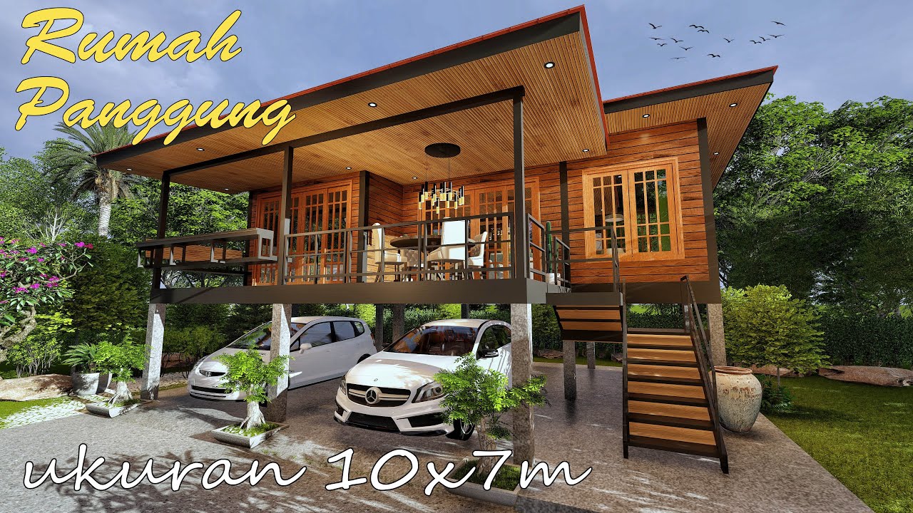 Desain Rumah Panggung 10x7m