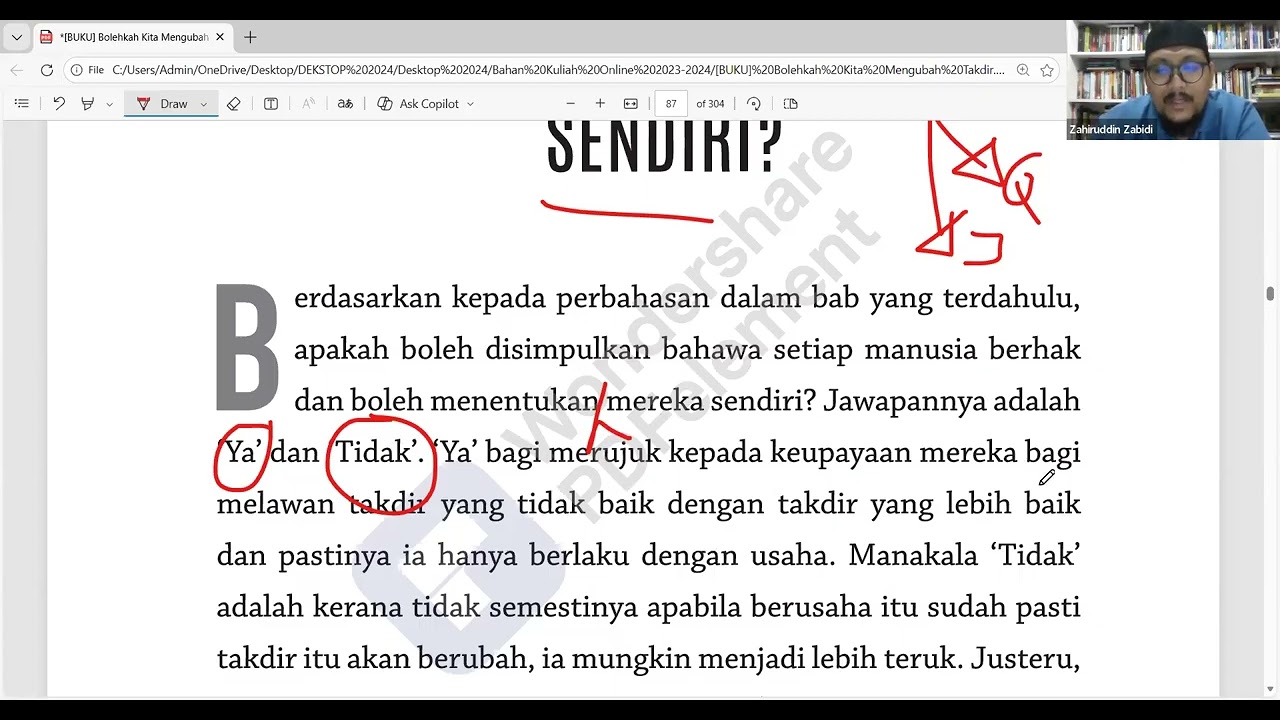 Kuliah JAA, Bedah Buku  Bolehkah Kita Mengubah Takdir. Oleh Ust Dr Zahiruddin Zabidi. Isnin 260126