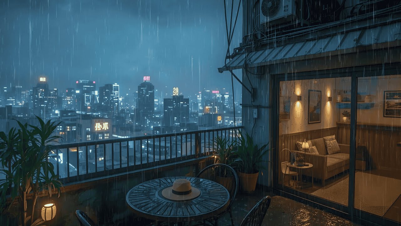 Quiet Rooftop Rain — A Cozy Escape Above the City