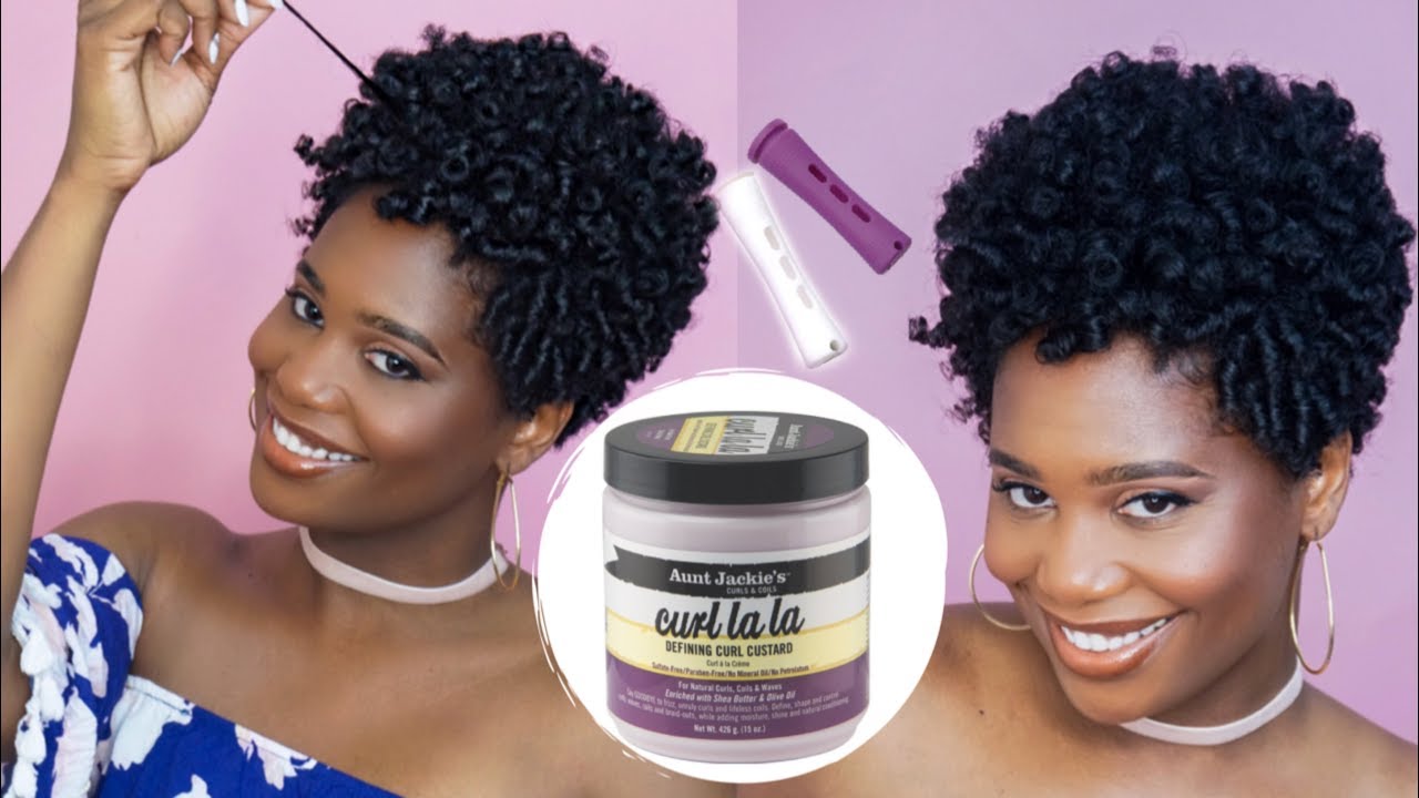 Rod set on Tapered Natural Hair using Aunt Jackies Curl LaLa, does it work? | MissKenK
