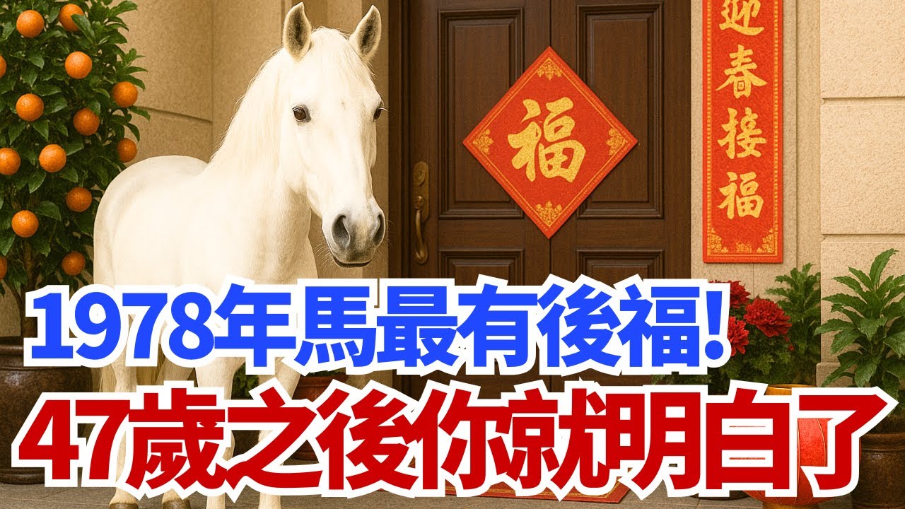 揭秘真相！為什麼說1978年的馬是「最有後福」的？47歲之後你就明白了！#屬馬 #1978年屬馬 #戊午馬 #馬年運勢 #生肖運勢 #生肖 #運勢 #命理 #八字 #財運 #事業運 #轉運 #風水