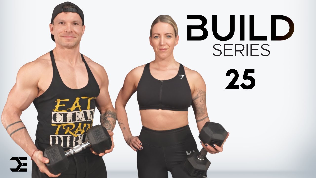 45 Min UPPER BODY WORKOUT with DUMBBELLS + CORE | 6 Week Build Series - Day 25