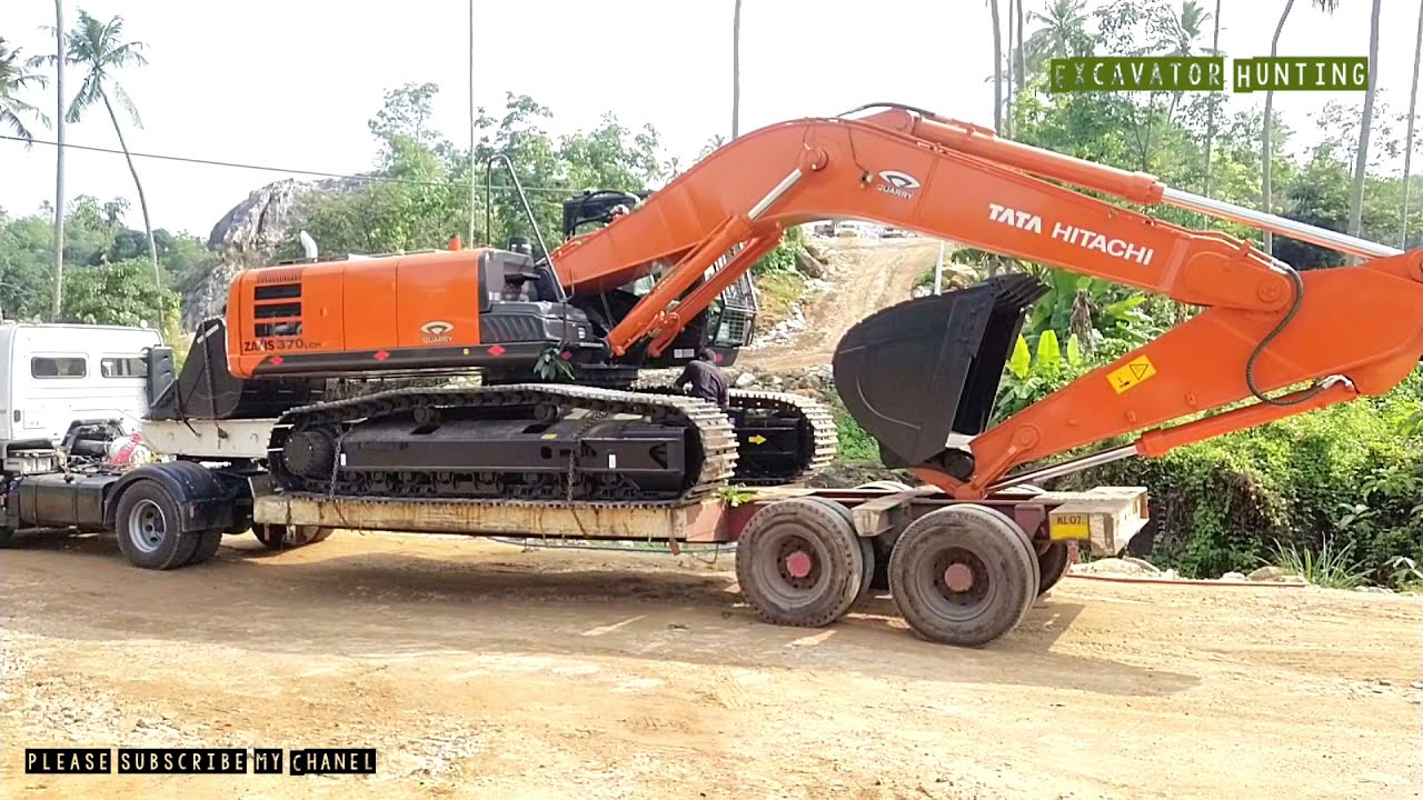 😱Big Excavator zaxis 370 unloading | kerala |#tatahitachi370