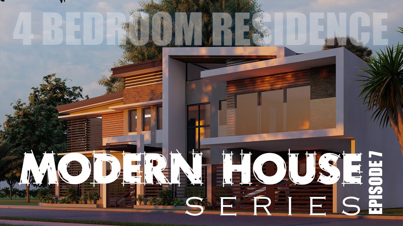 MODERN HOUSE DESIGN  2021 I  FOUR BEDROOM RESIDENCE  I  MASSIVE CONCRETE-WOOD-STONE COMPONENTS