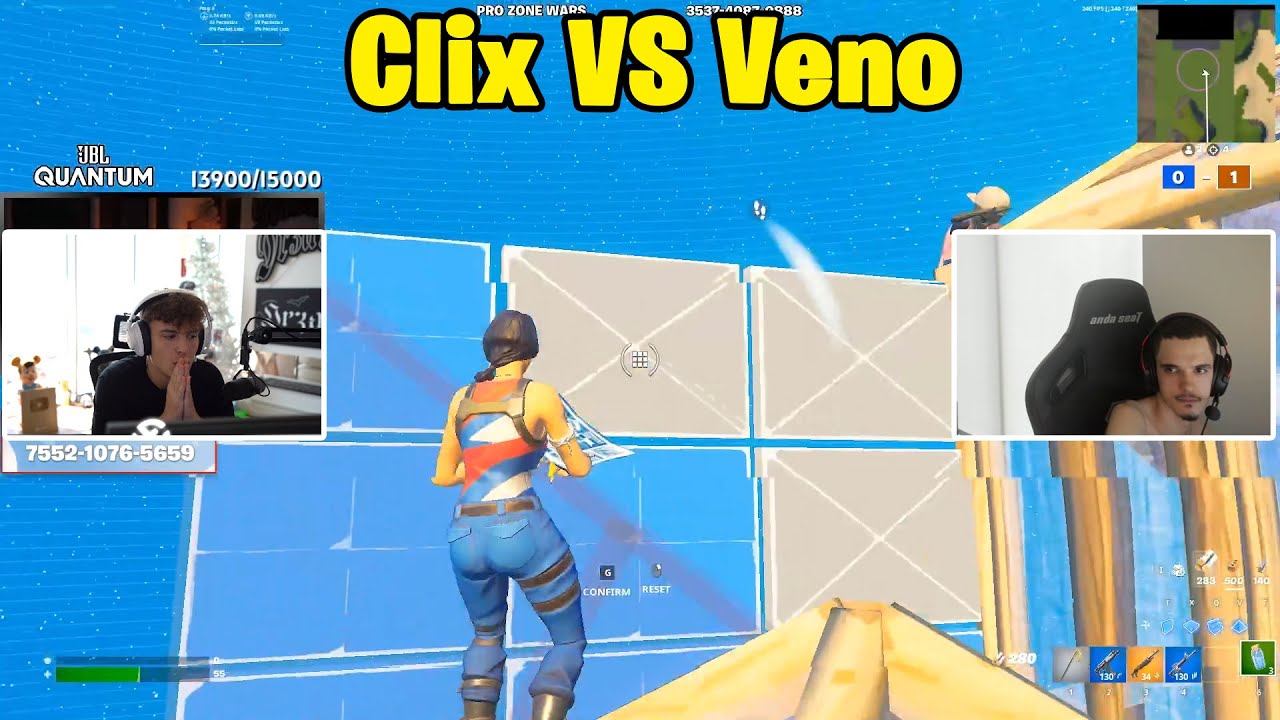 Clix VS Veno 1v1 TOXIC Fights!
