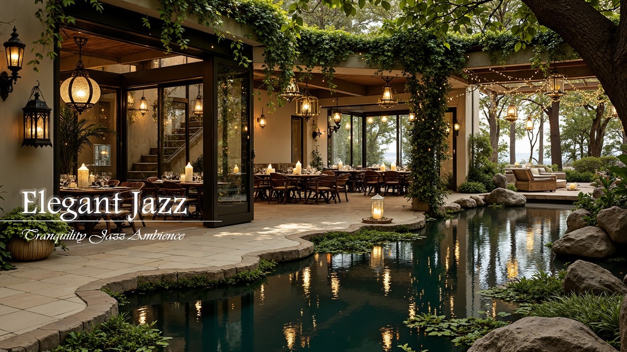 Unwind Jazz Cafe Ambience | Elegant Jazz in Quiet Garden Cafe Space for Working and Focus