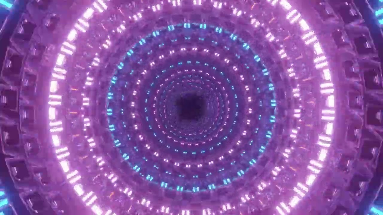 4K ULTRA HD  NEON CIRCLE TUNNEL VORTEX  Background Video  I  VJ Loop  I  Live  Screensaver