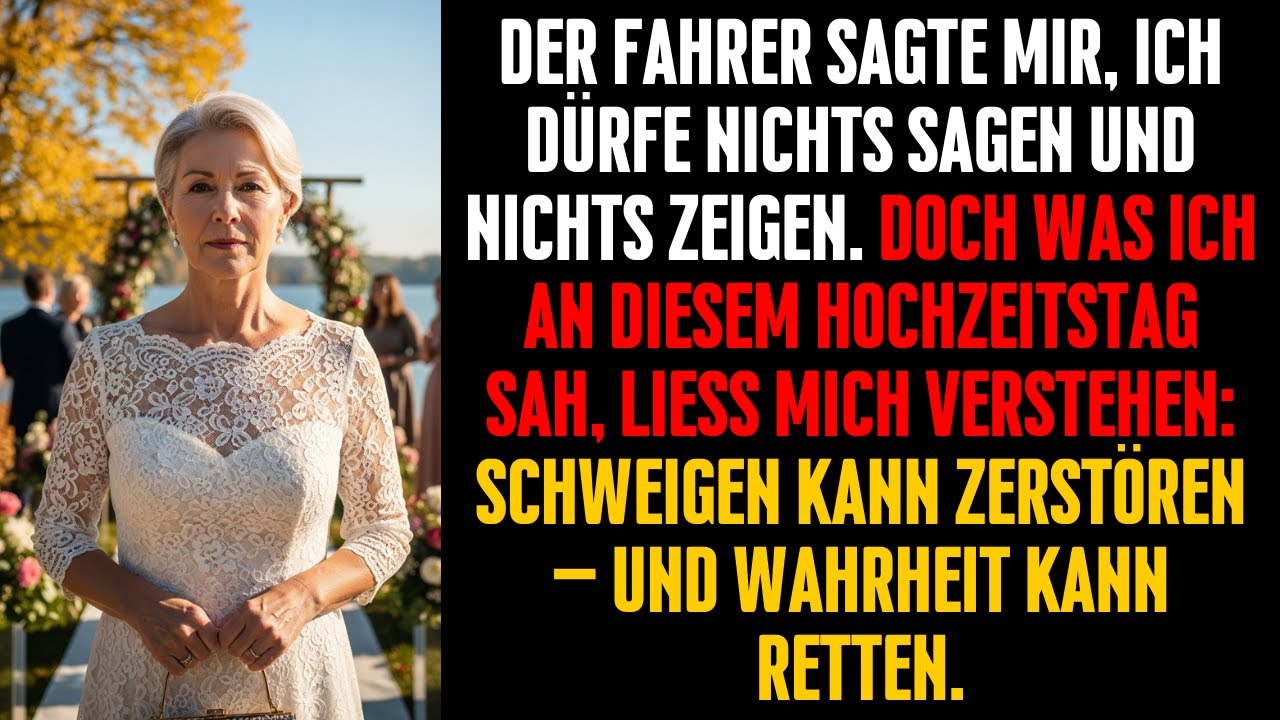 Am Hochzeitstag meines Sohnes zwang mich der Fahrer zu schweigen – was ich sah, lähmte mich