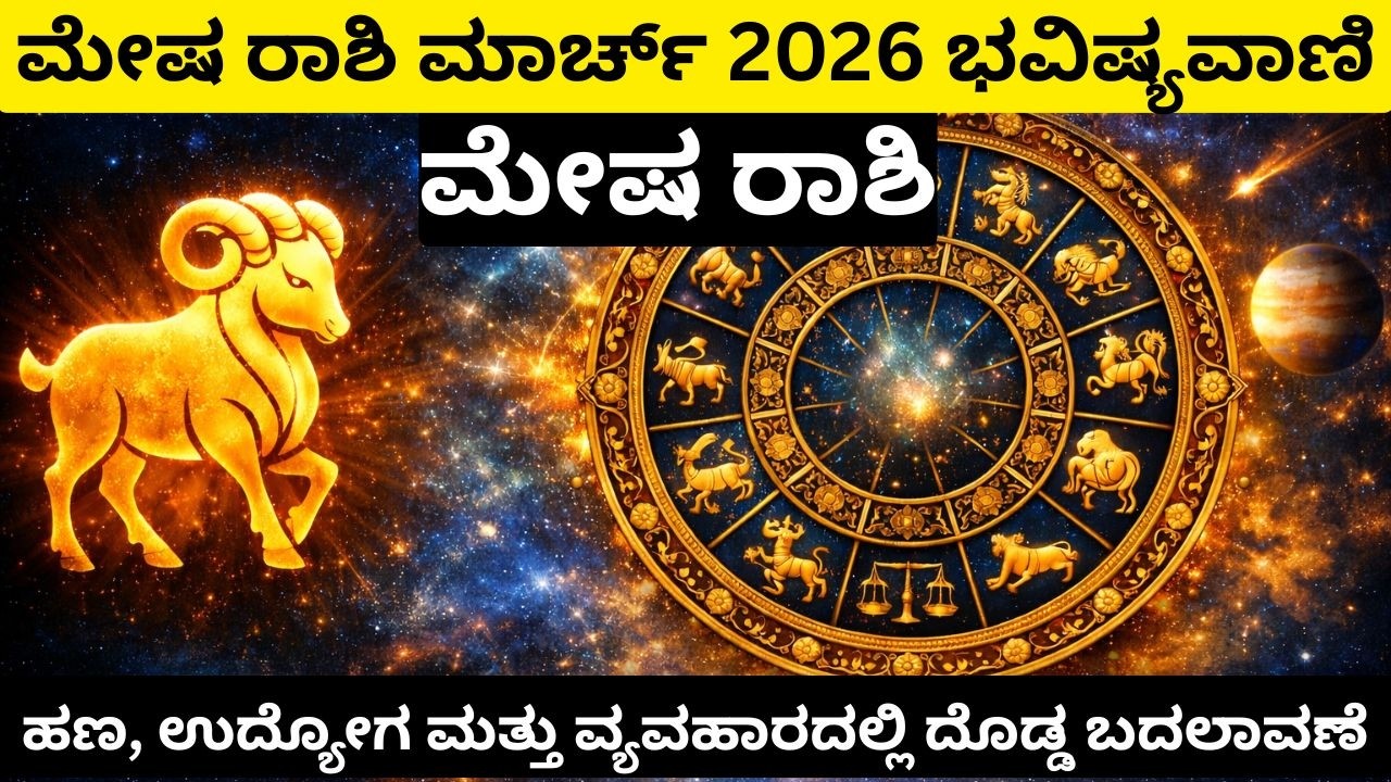 ಮಾರ್ಚ್ 2026 ಮೇಷ ರಾಶಿ ಮಾಸ ಫಲಿತಾಂಶ Aries March 2026 Money Horoscope