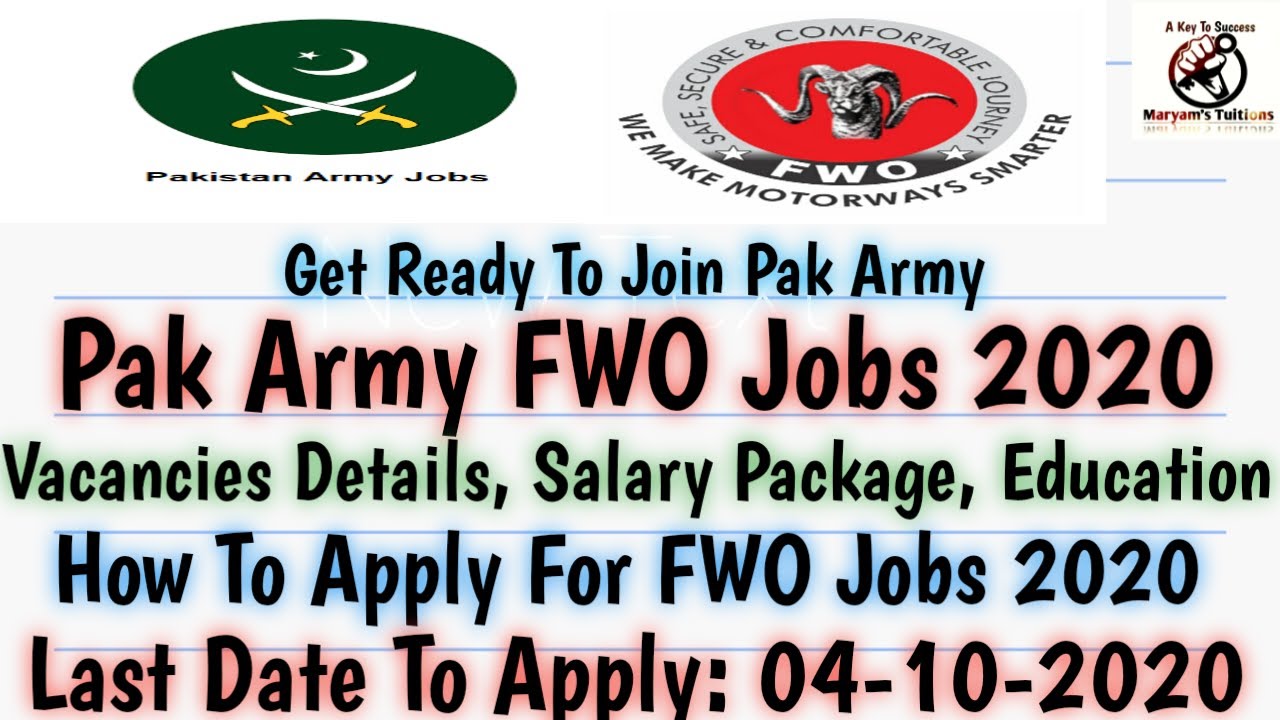 Pak Army FWO Frontier Works Organization Jobs 2020|How To Apply For FWO Jobs 2020|Last Date To Apply