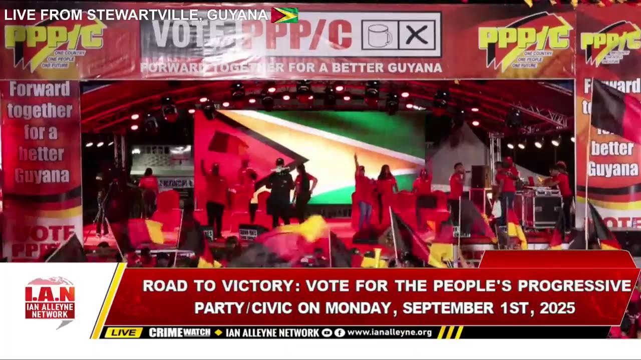 LIVE FROM GUYANA - PPP/C 2025 ELECTIONS RALLY AT SIDELINE DAM, STEWARTVILLE