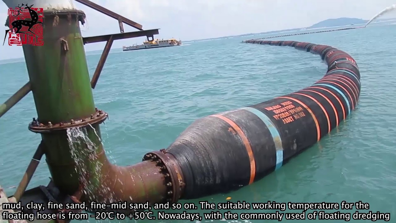 Self floating dredging hose in operation