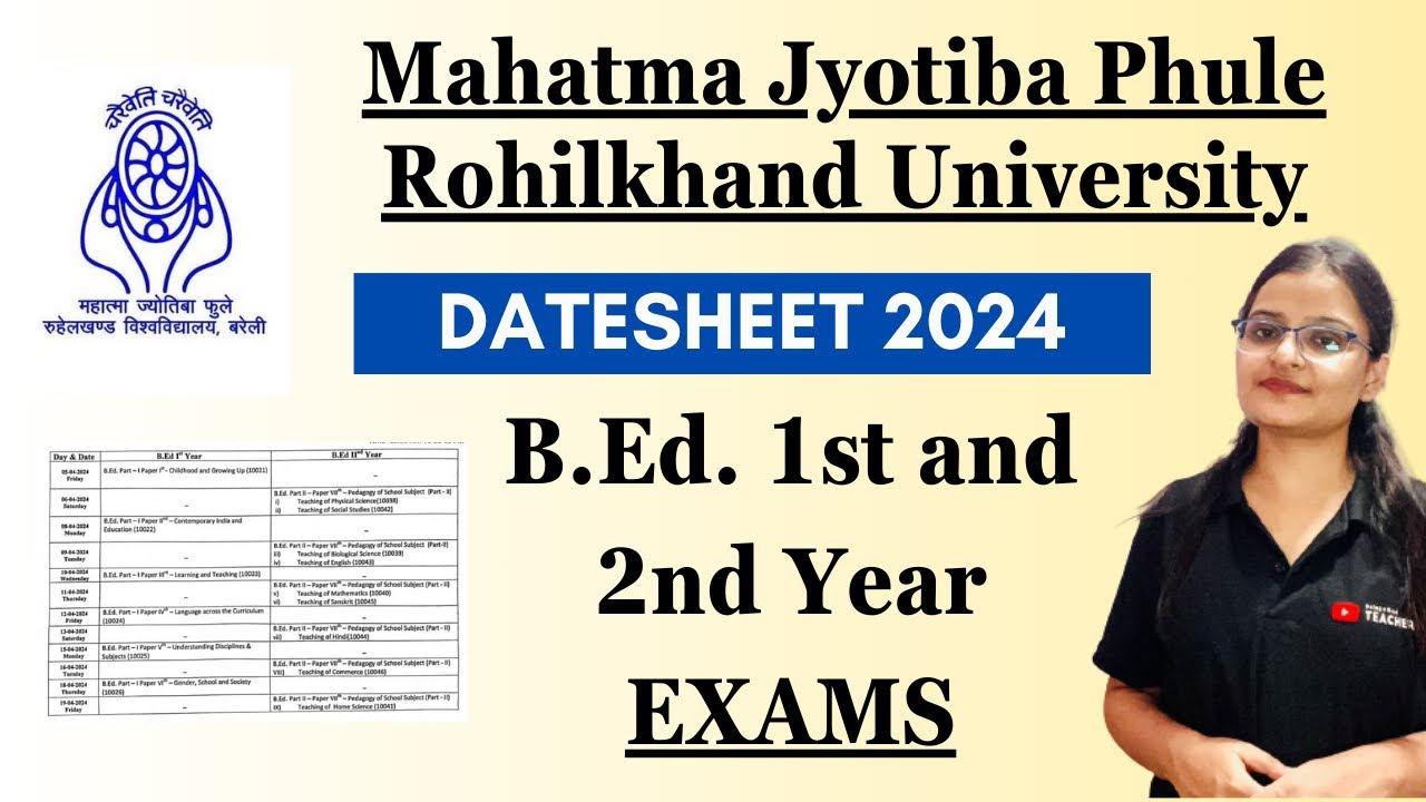 MJPRU B.ED. DATESHEET 2024 EXAMS OUT! || SYLLABUS, NOTES, QUESTION PAPERS