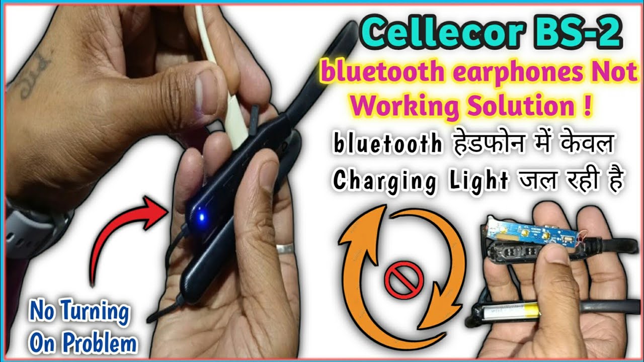 how to repair neckband headphones | only blue light on | cellecor bs2