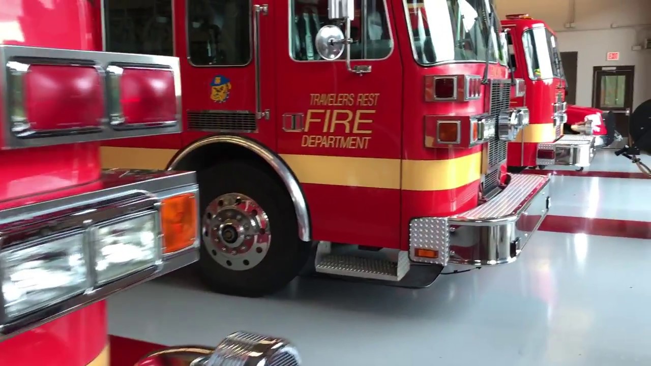 BRIEF VIDEO OF BRAND NEW TRAVELERS REST FIRE DEPARTMENT STATION 1 & APPARATUS IN TRAVELERS REST, SC.