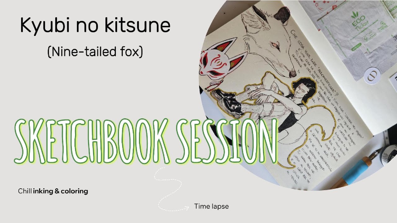 Sketchbook Session - INKING & COLORING - Chill music