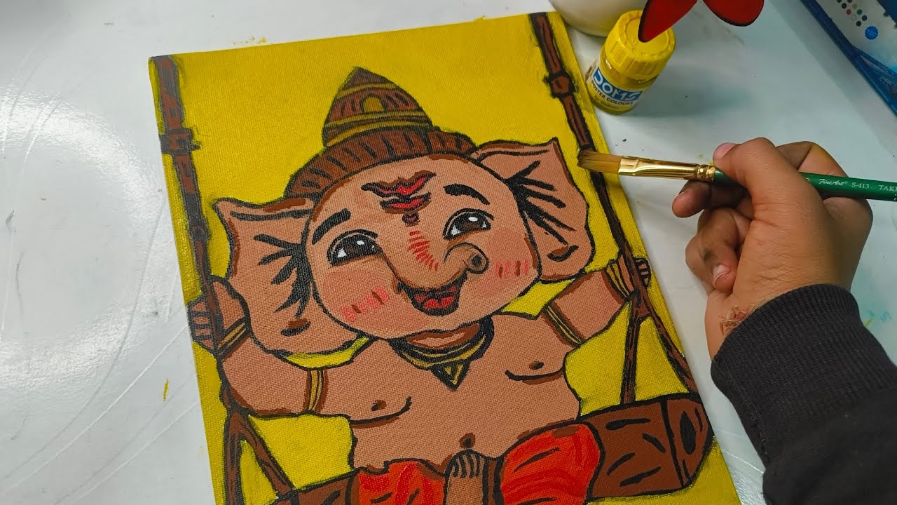 💖Cute Ganesh ji drawing colouring🥰..