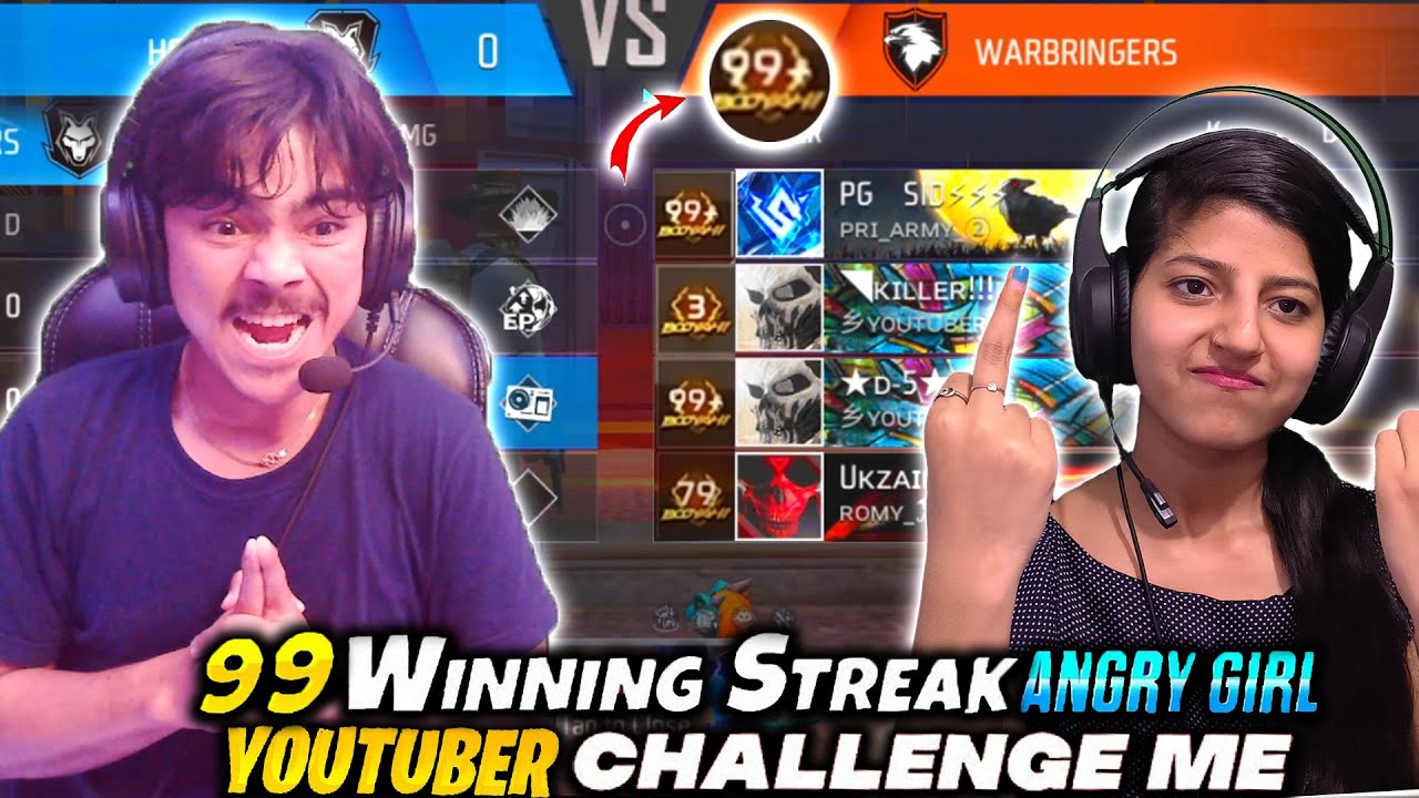 99 strike angry girl youtuber challenge me to broke her strike😱 laka gamer vs angry girl youtuber😠
