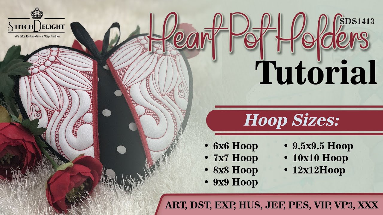 ITH the hoop Heart PotHolders