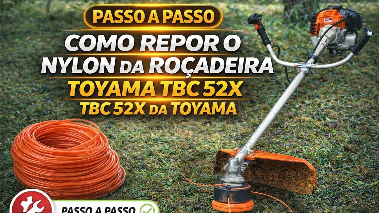 Ro&ccedil;adeira Toyama: Como trocar o nylon do jeito PRO (Sem erro!) 🛠️