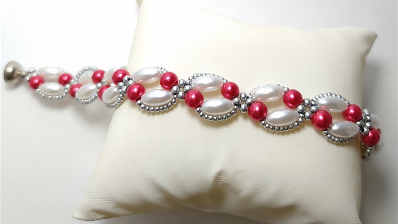 Arpa inci boncuk ile bileklik yapımı * Браслет из жемчуга и бисера * Beaded bracelet making *