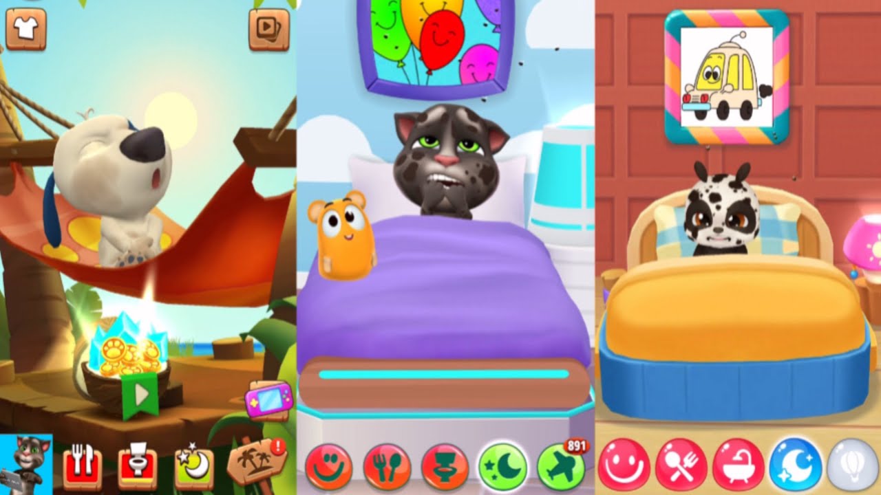 My Talking Hank 2 Vs My Talking Tom 2 Vs My Talking Panda 2