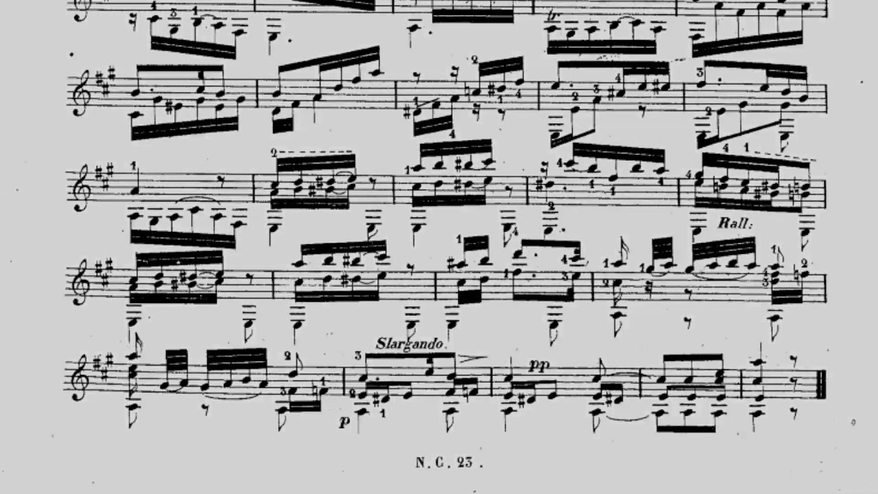 Napoléon Coste - Les soirées d'Auteuil, op.23. Guitar; Andrea Lanzellotti (Score video)