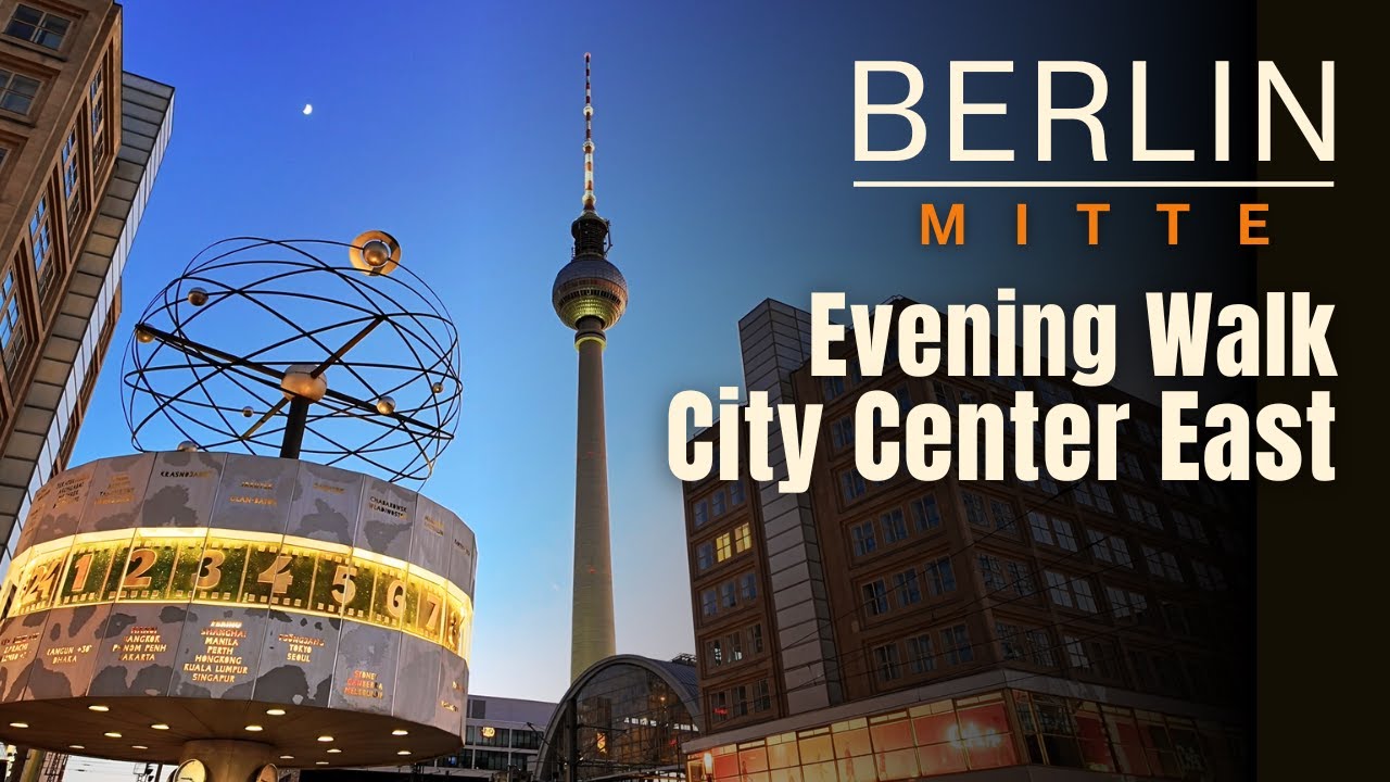 Berlin 🌙 Evening walk from Friedrichstraße to Alexanderplatz | Berlin Walking Tour  2024 | 4K |