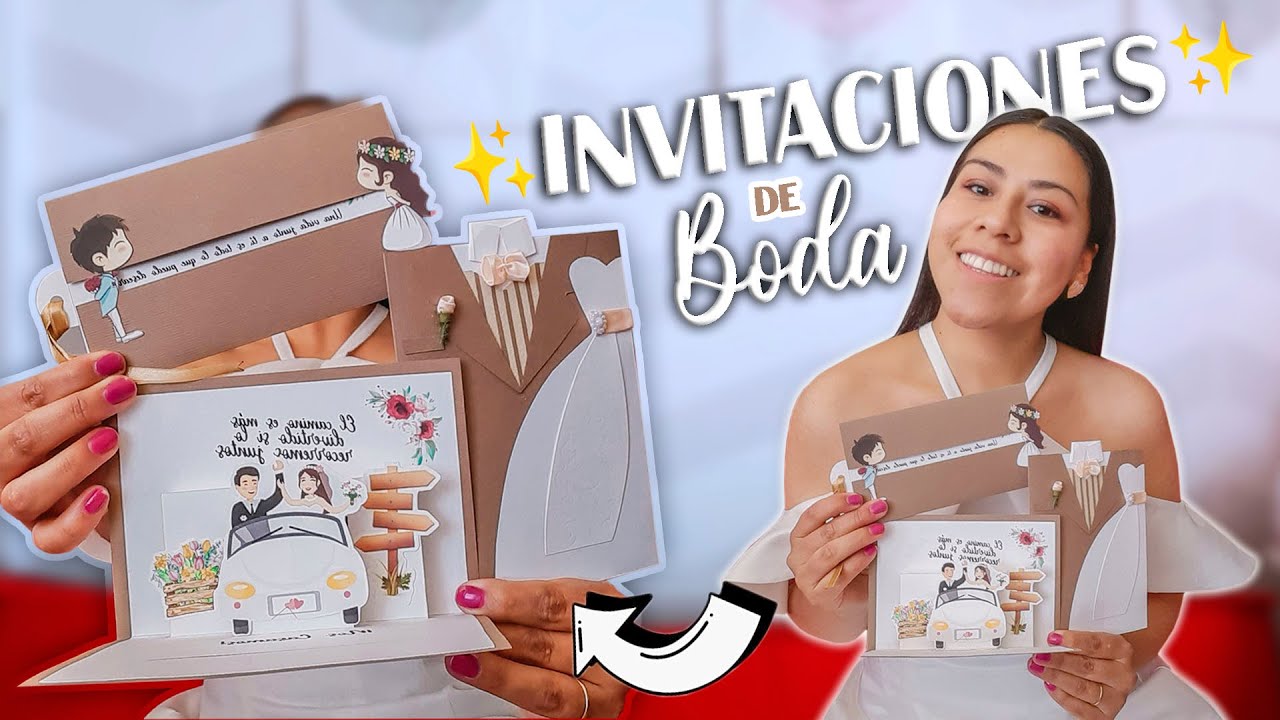 INVITACIONES ORIGINALES para BODA CIVIL - RELIGIOSA 👰🤵+ Moldes Gratis | Lii