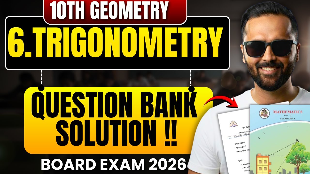 LIVE | 10th Geometry Trigonometry 🔥 Question Bank Solution | Board Exam 2026