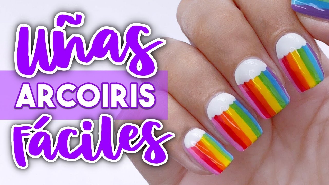 ¡RÁPIDAS Y COLORIDAS! 🌈 UÑAS ARCOIRIS FÁCILES