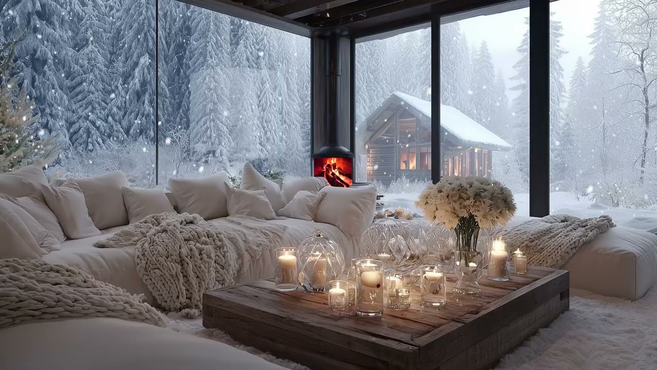 Background Piano Fireplace for Work & Study 📚 Instrumental Music for Productivity 💡