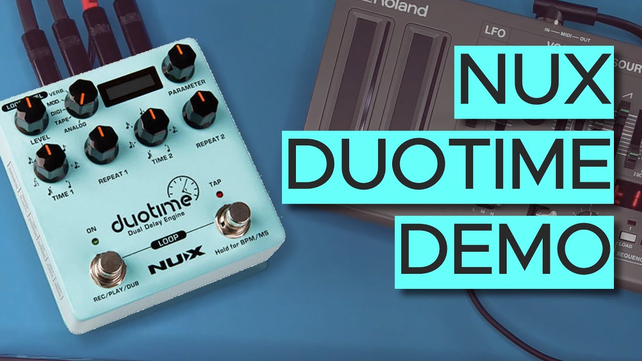 NUX duotime Dual Delay Sound Demo (no talking) with Roland SH-01a