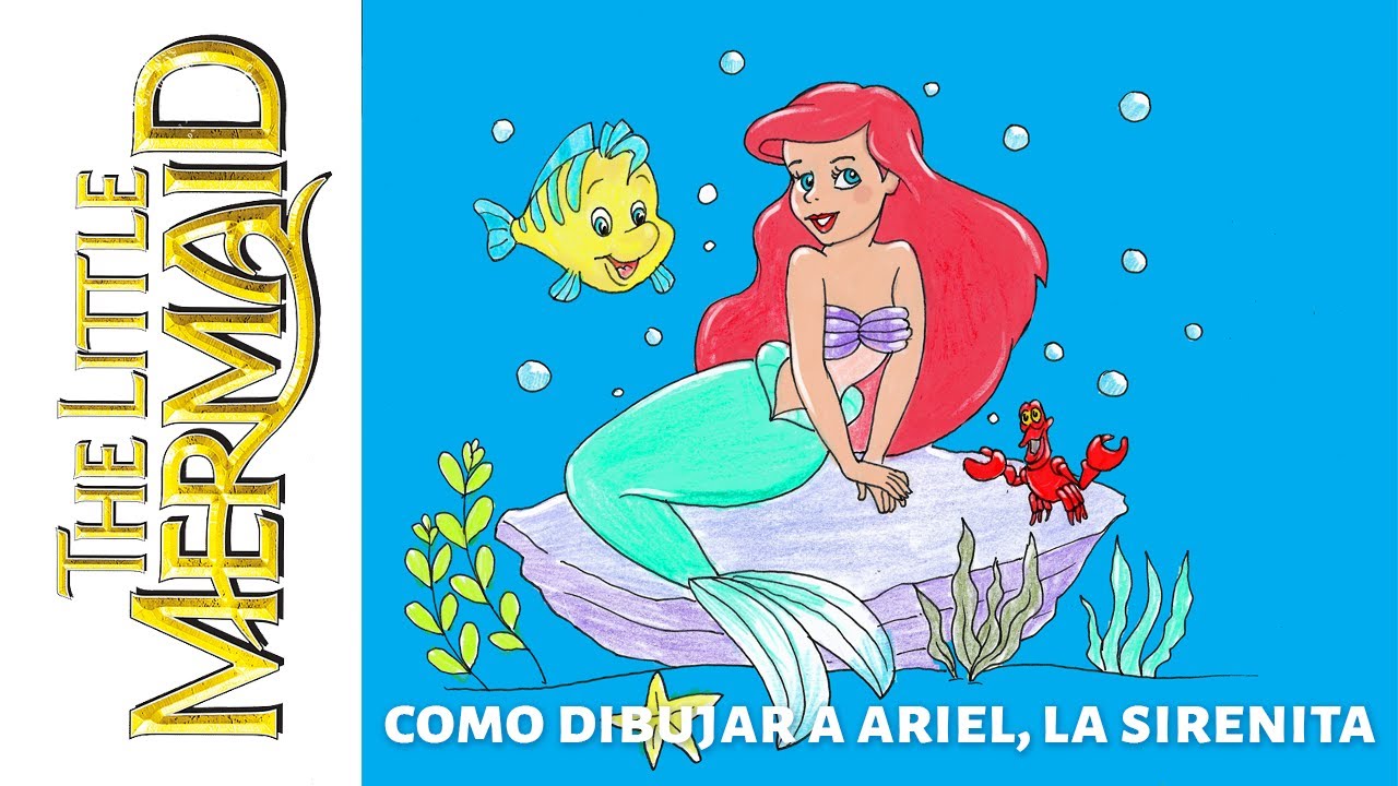 How to draw The Little Mermaid - Como dibujar a la Sirenita - Paso a paso, muy facil!!